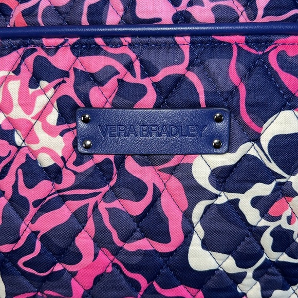 Jumbo Vera Bradley Pink/Purple Roses Weekender Tote - Picture 3 of 10